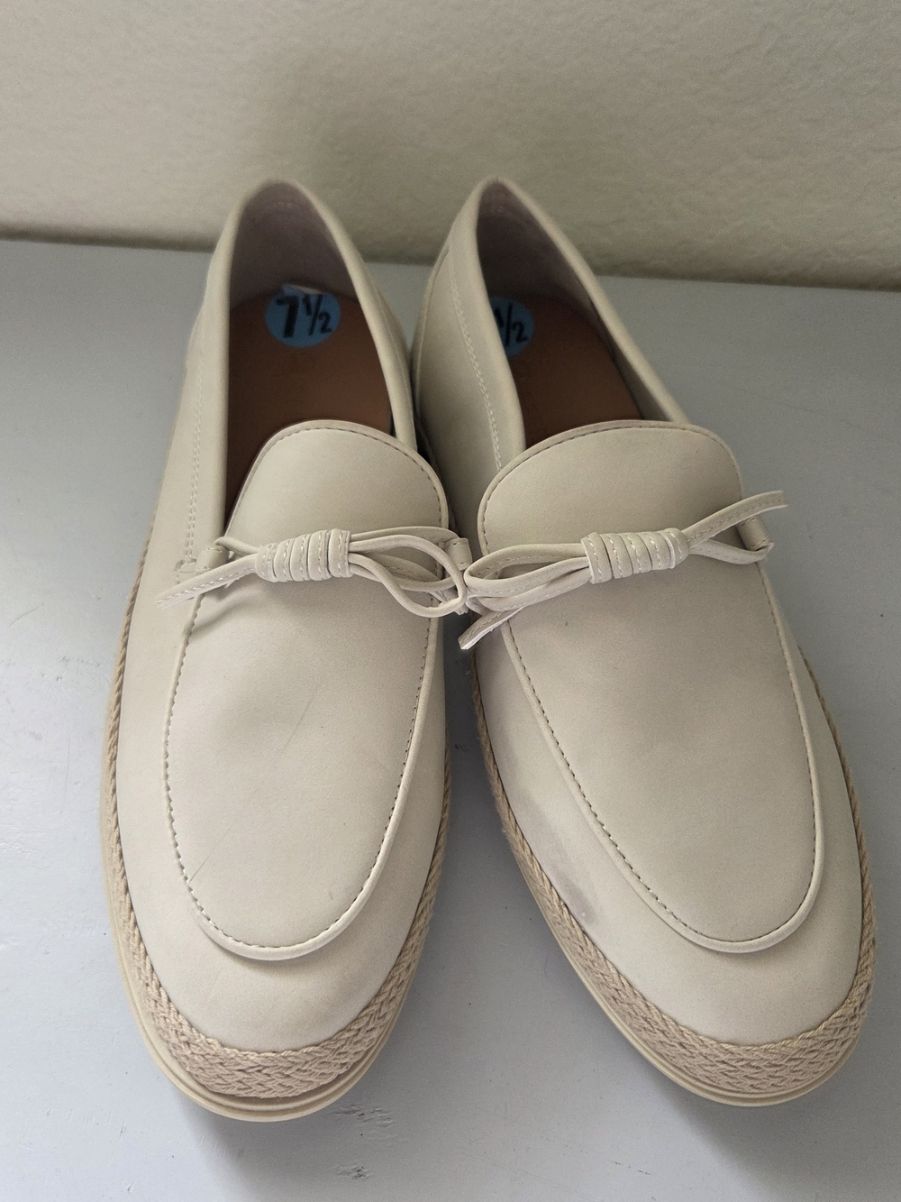 Sperry Women's Cream Loafers with Rope Trim